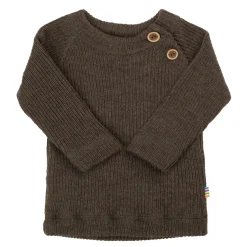 Outlet Långärmad Blus I Ull Brown Melange Barn Tröjor & Toppar