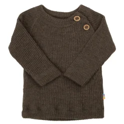 Outlet Långärmad Blus I Ull Brown Melange Barn Tröjor & Toppar