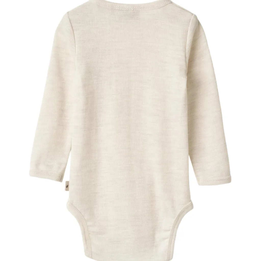 Hot Långärmad Ullbody Lucca Eggshell Melange Barn Bodys & Bodysuits