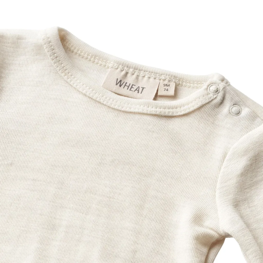 Hot Långärmad Ullbody Lucca Eggshell Melange Barn Bodys & Bodysuits