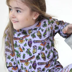 Discount Long-sleeved top with owls Orchid Petal Barn Tröjor & Toppar