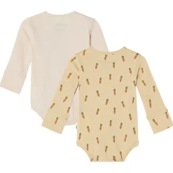 New Max GOTS 2-pack Mönstrade Omlottbodys Carrots/Bunny Barn Bodys & Bodysuits
