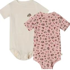 Clearance Melvin GOTS 2-pack Mönstrade Baby Bodies Wild Strawberry Barn Bodys & Bodysuits