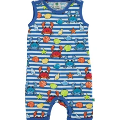 Outlet Mönstrad Romper Med Krabbor Brilliant Blue Barn Bodys & Bodysuits