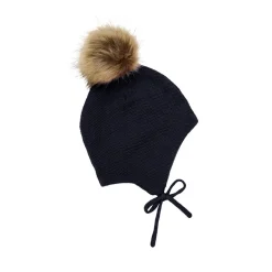 New Mössa i Parisian Night med avtagbar fuskpäls och knytband Barn Accessoarer