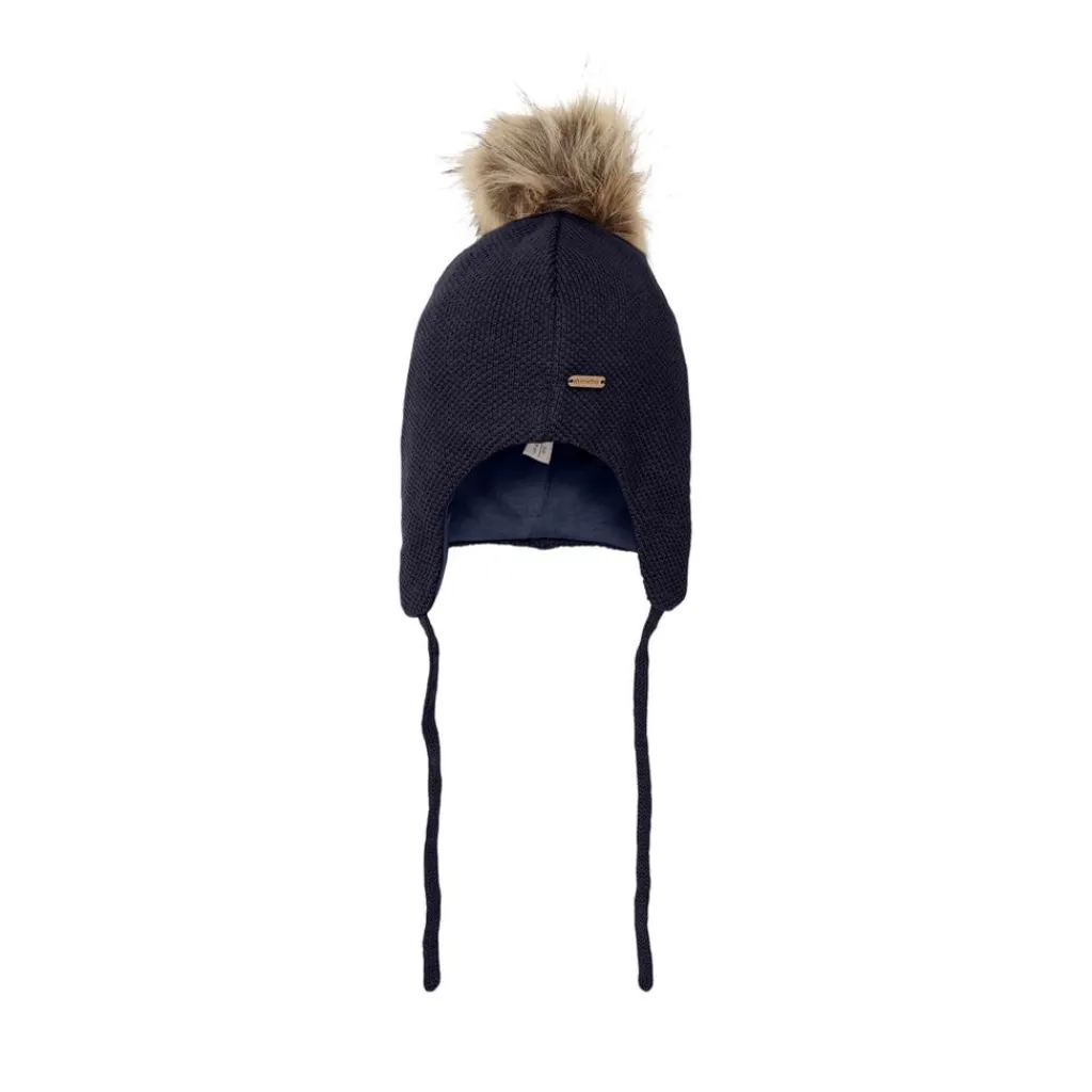New Mössa i Parisian Night med avtagbar fuskpäls och knytband Barn Accessoarer