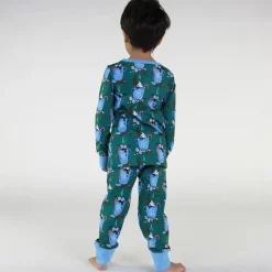 Discount Nightwear set with hot chocolate Petroleum Green Varm Choklad Pyjama Petroleum Green Barn Sovkläder