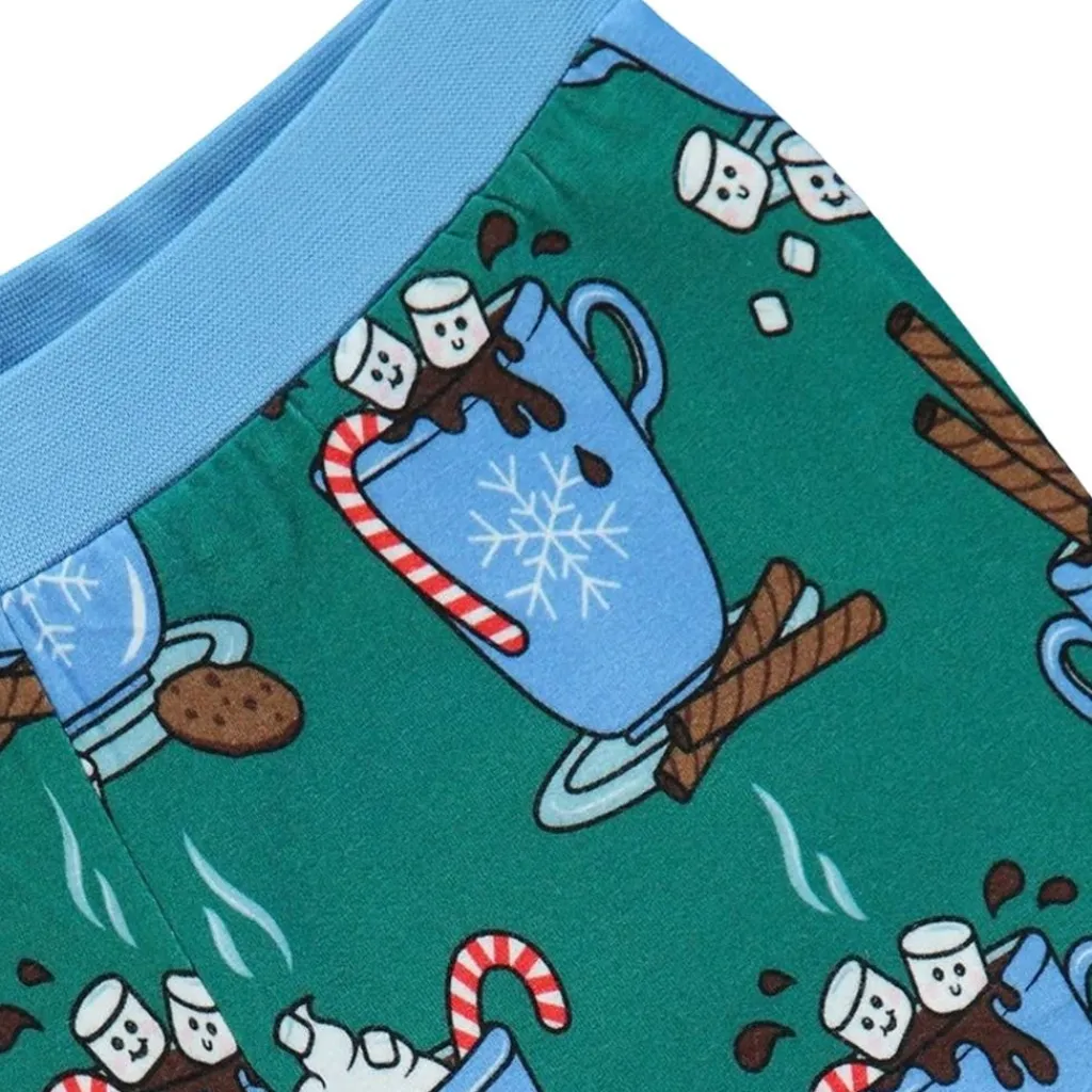Discount Nightwear set with hot chocolate Petroleum Green Varm Choklad Pyjama Petroleum Green Barn Sovkläder