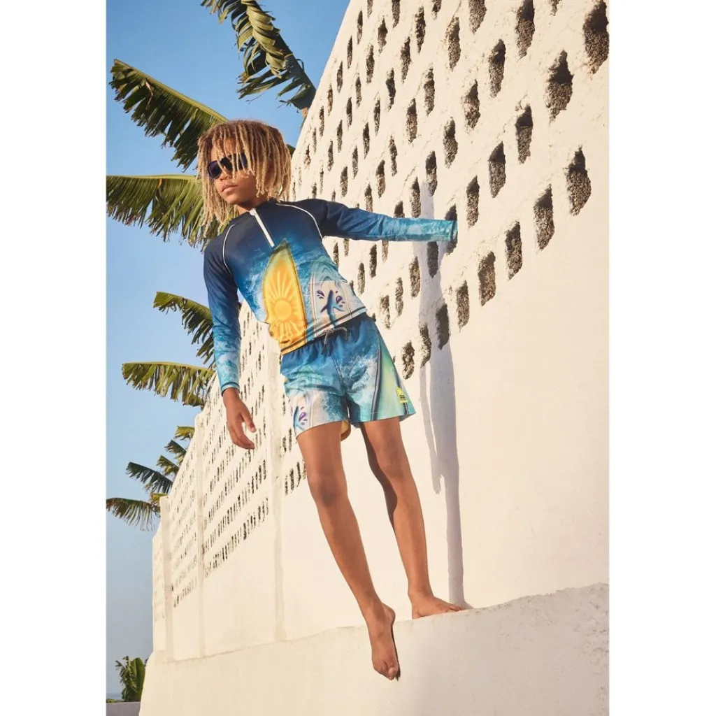Online Niko Boardshorts Surf Art Blue Chill Barn Uv-Kläder & Badkläder