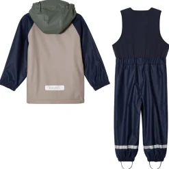 Discount Ottawa Fodrat Regnställ Taupe/navy/light Green Blocking Regnställ