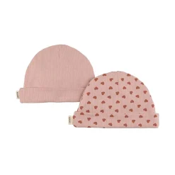 Sale 2-Pack Detroit GOTS Mössor Woody Rose Hearts Barn Accessoarer