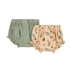 Outlet 2-Pack GOTS Underbyxor Green Dots/Wild Animals Barn Underkläder