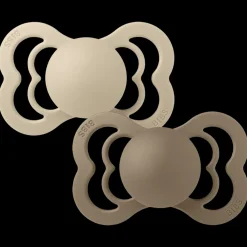 Discount 2-Pack SUPREME Symmetrisk Napp I Silikon Vanilla / Dark Oak Nappar & Napphållare