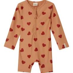 Discount Paros Hjärtmönstrad UV-Dräkt Terracotta Barn Uv-Kläder & Badkläder