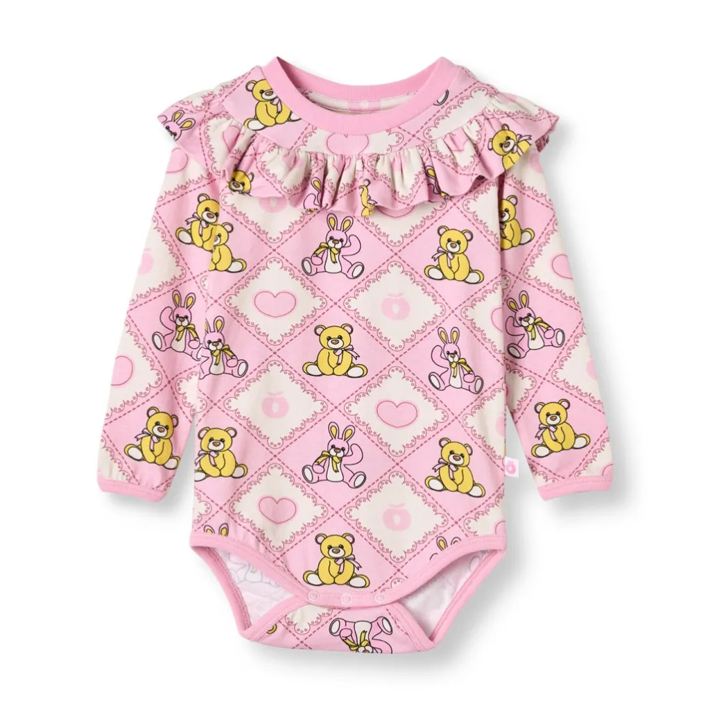 Sale Paula Långärmad Baby Body Med Nallebjörnar Rosa Lace Barn Bodys & Bodysuits