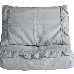 Discount Påslakanset Spjälsäng Mood Volang Light grey Bäddtextilier