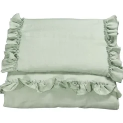 Discount Påslakanset Spjälsäng Mood Volang Sage Green Bäddtextilier