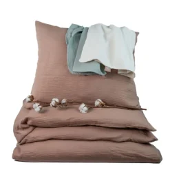Best Påslakanset Spjälsäng Muslin Brown Bäddtextilier