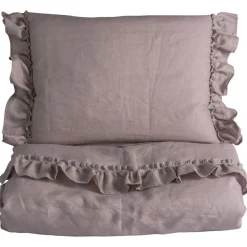 Clearance Påslakanset Vagn/Vagga Mood Volang Dusty Pink Bäddtextilier