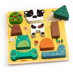 Hot Puzz & Match Happy 2-i-1 Avlastningspussel Och Byggklossar Spel & Pussel