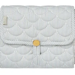 Best Randig Quiltad Skötmatta Classic Stripes Blue Praline Baby Sköta