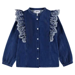 Sale Raphaella Långärmad Denimskjorta Oak Embroidery Barn Tröjor & Toppar