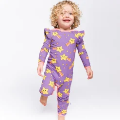 Outlet Reegnt With Shooting Star Långärmad Babydräkt Royal Purple Barn Bodys & Bodysuits