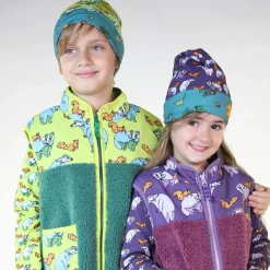 Clearance Reversible beanie with badger, fox and Fall leaves Loganberry Barn Accessoarer