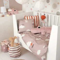 Best SE GOTS Happy Clouds 100 x 130 / 38 x 55 cm Junior Påslakanset Puderrosa Bäddtextilier