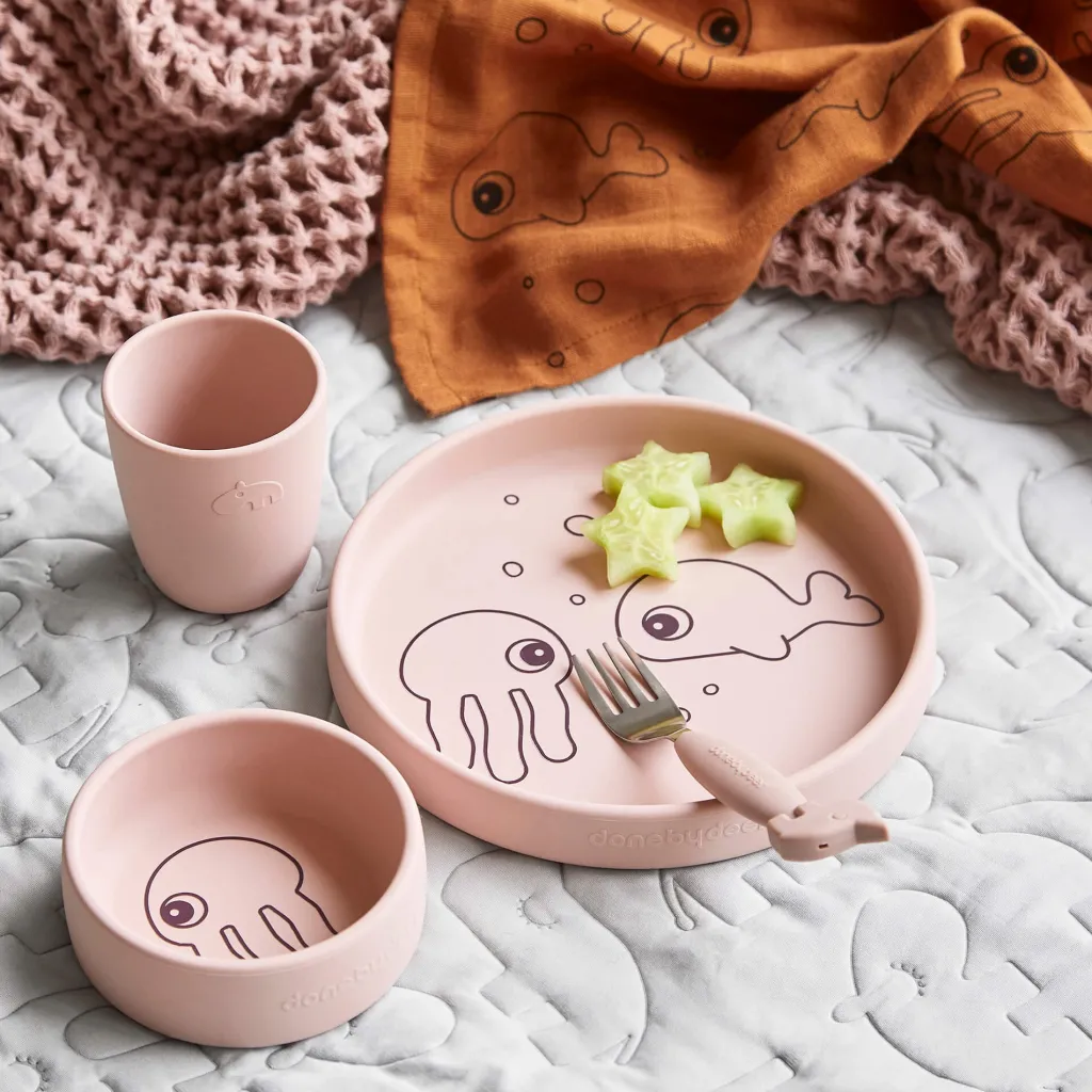 Discount Sea Friends Middagsset I Silikon Powder Äta & Dricka