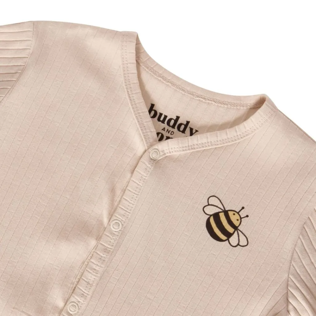 Outlet Sixten GOTS 2-pack Mönstrade Rompers Med Bin Gräddvit Barn Bodys & Bodysuits