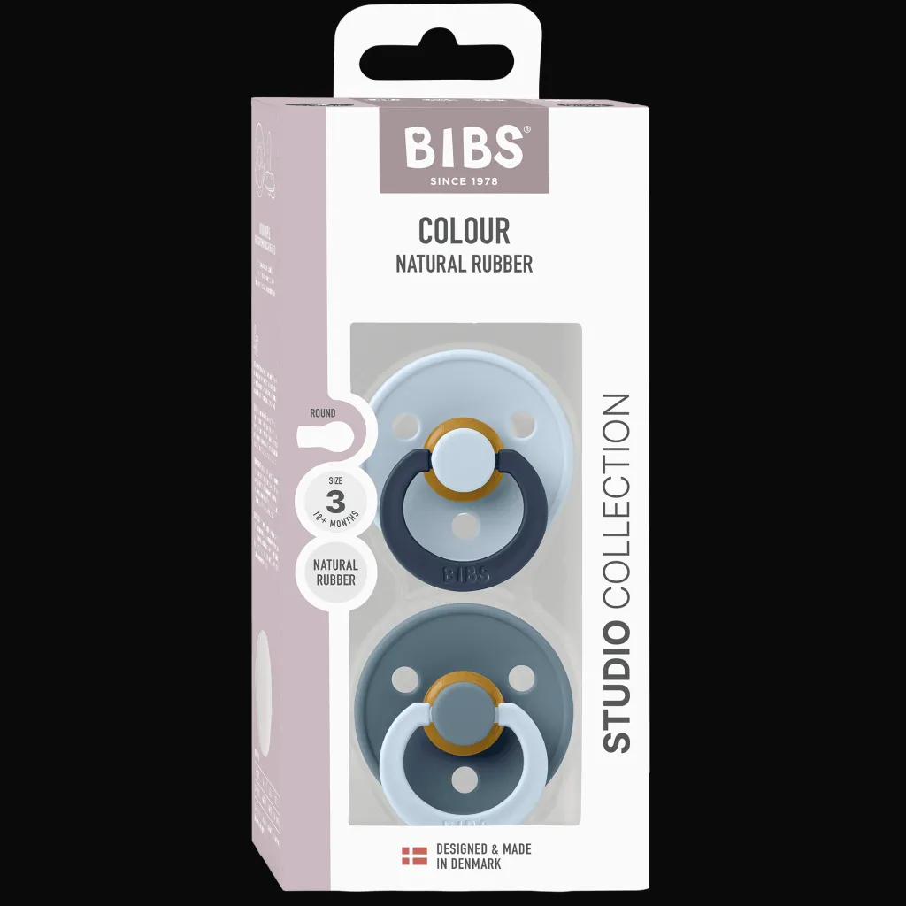 New Studio Colour Fusion 2-pack Runda Latexnappar Baby Blue Petrol Mix Nappar & Napphållare