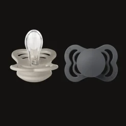 Supreme 2-pack Symmetriska Silikonnappar Sand Iron Nappar & Napphållare