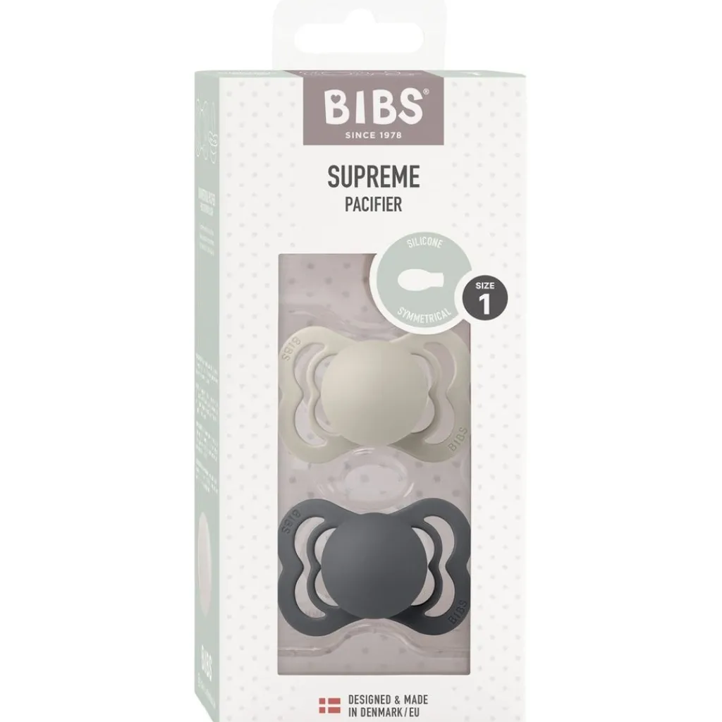 Supreme 2-pack Symmetriska Silikonnappar Sand Iron Nappar & Napphållare