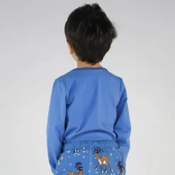 Clearance T-shirt i Federal Blue med vinterlandskapsdesign Barn Tröjor & Toppar