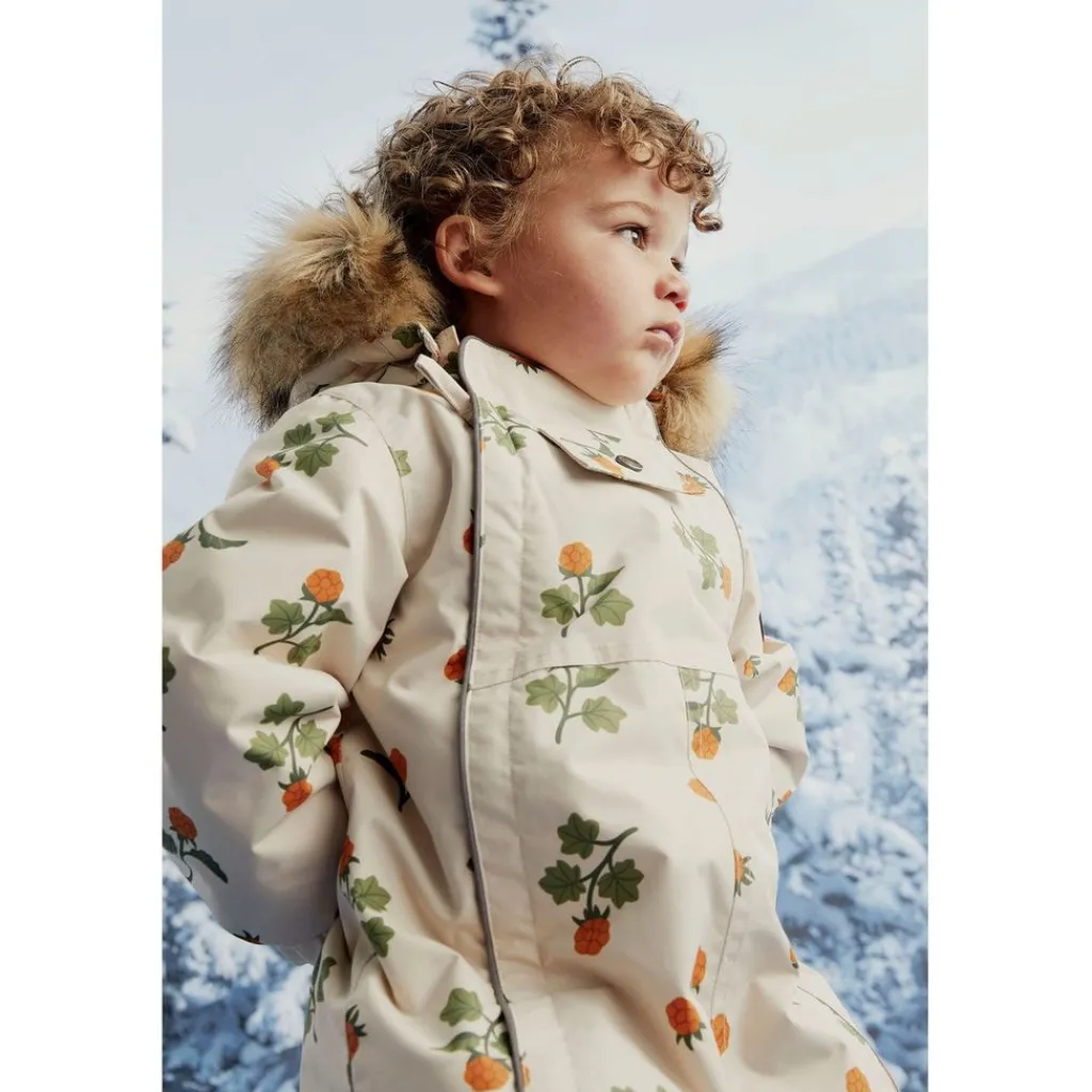 Hot Val D'Isere Mönstrad Vinteroverall Med Hjortron Foggy White Overaller