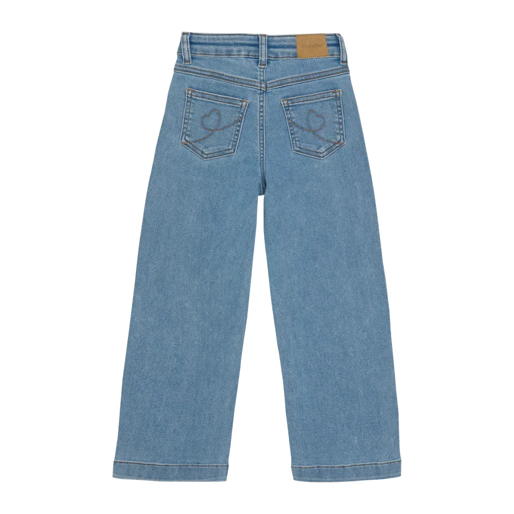 Wide Loose Fit Jeans Light Dusty Blue Barn Byxor & Shorts