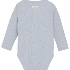 Clearance Wrap Body LS Mélange Rib Zen Blue Zen Blue Wrap Baby Body Barn Bodys & Bodysuits